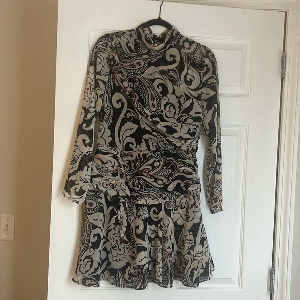 Zara printed mini dress
